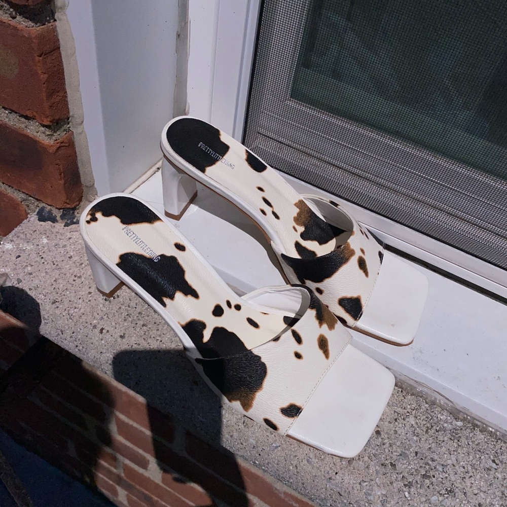 cow print mules